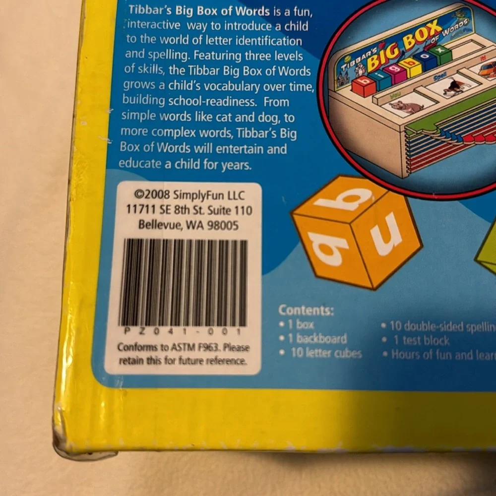 SimplyFun Montessori Educational Spelling Reading Vocabulary Self Play NWT